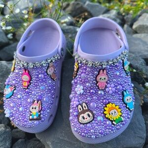 CROCS Kids Purple Beaded Sandals